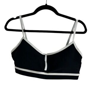 CALIA Women's Zip Front Bikini Swim Top -Large